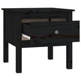 Side tables 2 pcs Black 50x50x49 cm Solid pine wood