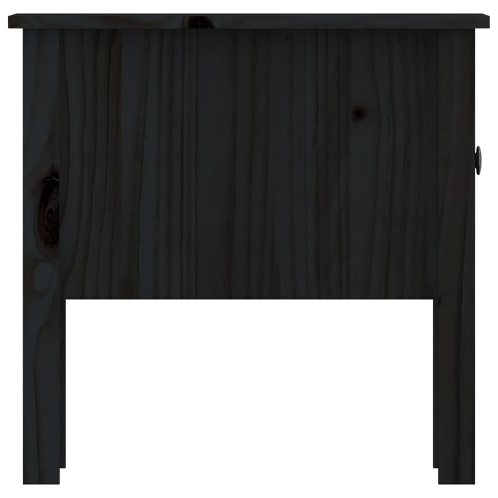 Side tables 2 pcs Black 50x50x49 cm Solid pine wood