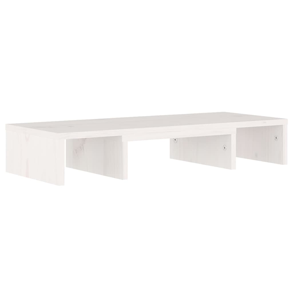 Support de moniteur Blanc 60x24x10,5 cm Bois de pin solide