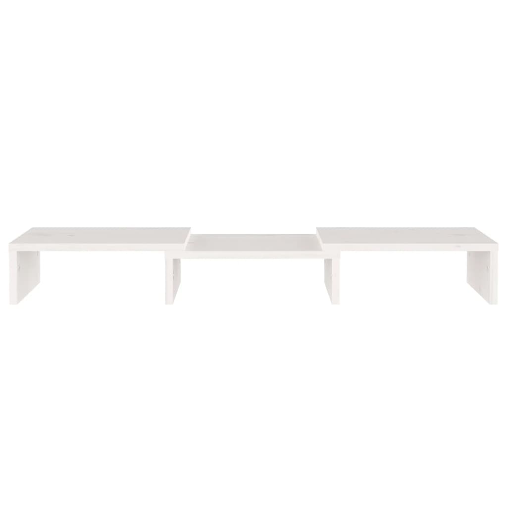 Support de moniteur Blanc 60x24x10,5 cm Bois de pin solide