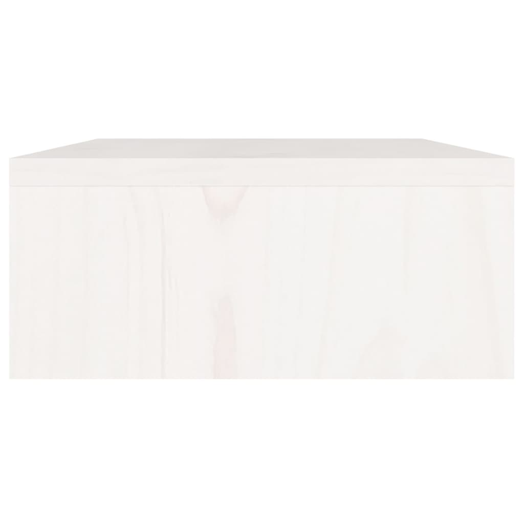 Support de moniteur Blanc 60x24x10,5 cm Bois de pin solide