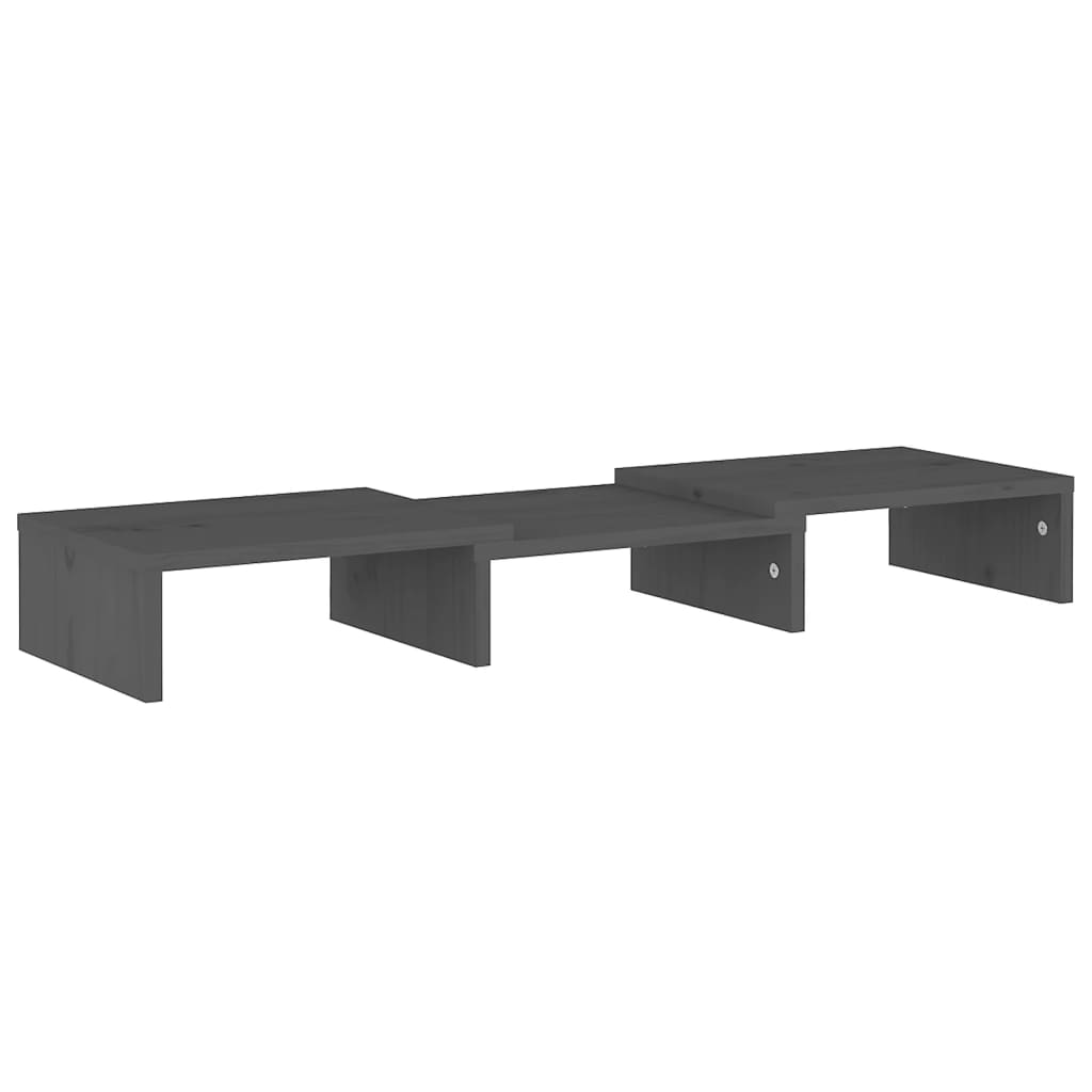 Monitor Stand Grey 60x24x10.5 cm Solid Pine Wood