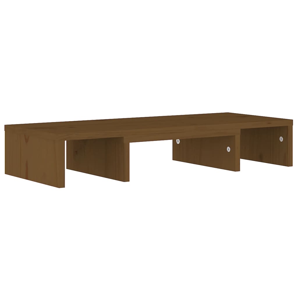 Support de moniteur Marron miel 60x24x10,5cm Bois de pin solide