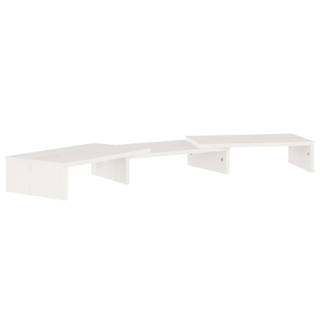 Support de moniteur Blanc 80x24x10,5 cm Bois de pin solide