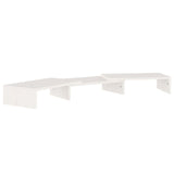 Support de moniteur Blanc 80x24x10,5 cm Bois de pin solide