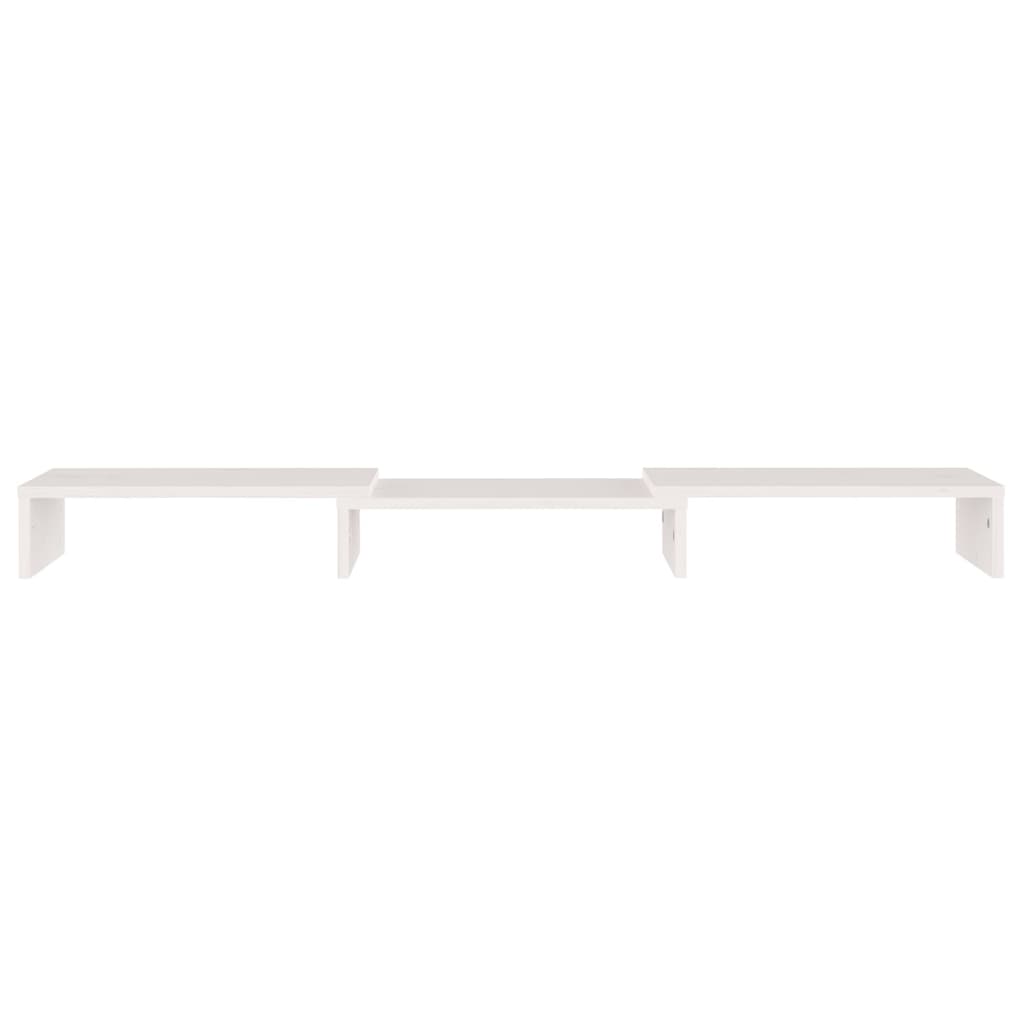 Support de moniteur Blanc 80x24x10,5 cm Bois de pin solide