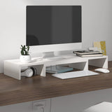 Monitor Stand White 80x24x10.5 cm Solid Pine Wood