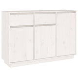 Buffet blanc 110x34x75 cm bois massif de pin