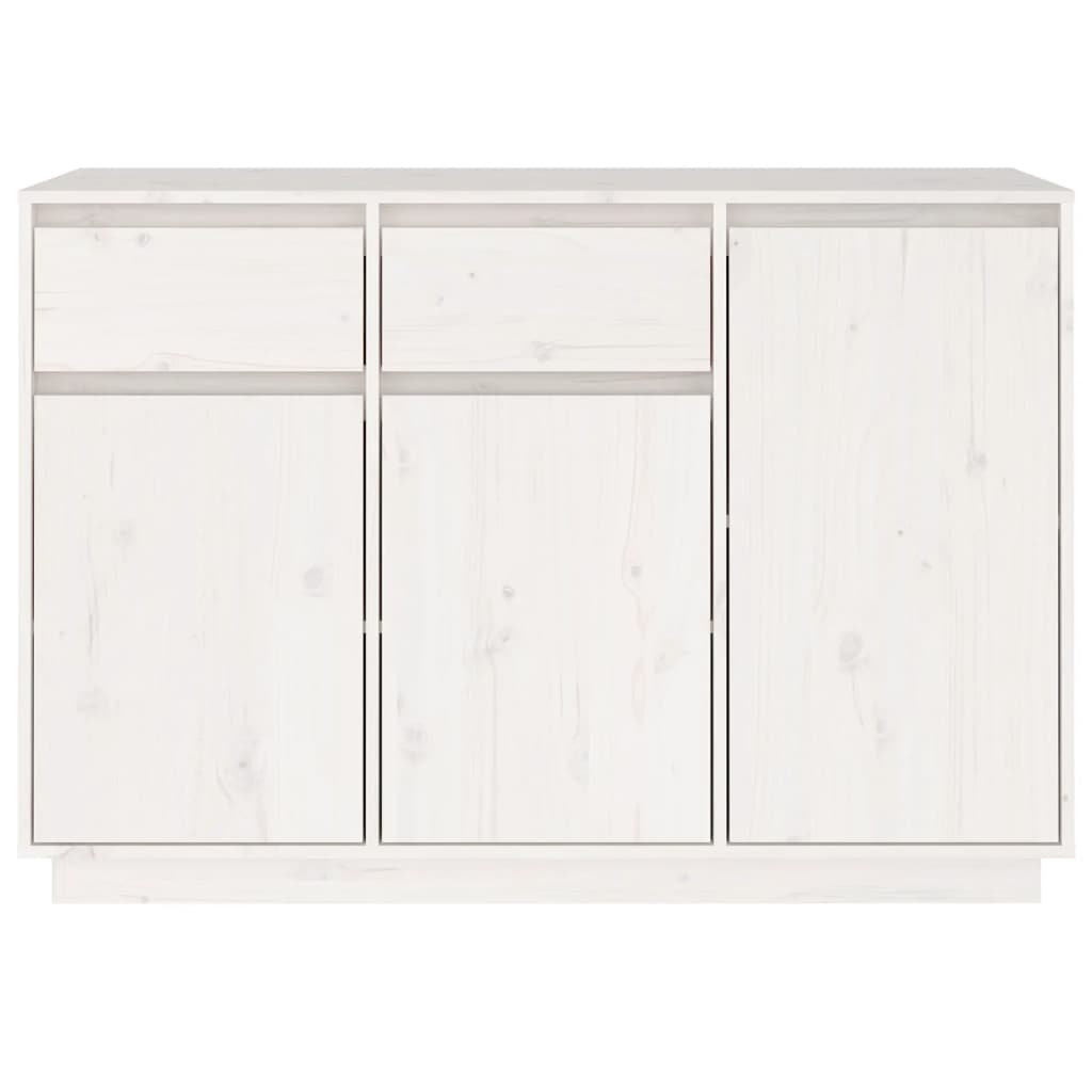 Buffet blanc 110x34x75 cm bois massif de pin