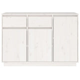 Buffet blanc 110x34x75 cm bois massif de pin