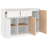 Buffet blanc 110x34x75 cm bois massif de pin