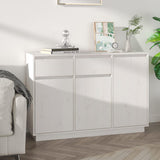 Buffet blanc 110x34x75 cm bois massif de pin