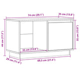 Meuble TV 74x35x44 cm Bois de pin massif