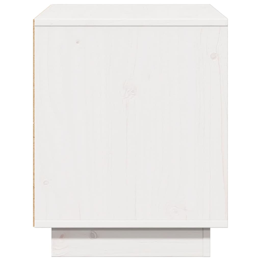 Meuble TV Blanc 74x35x44 cm Bois de pin massif