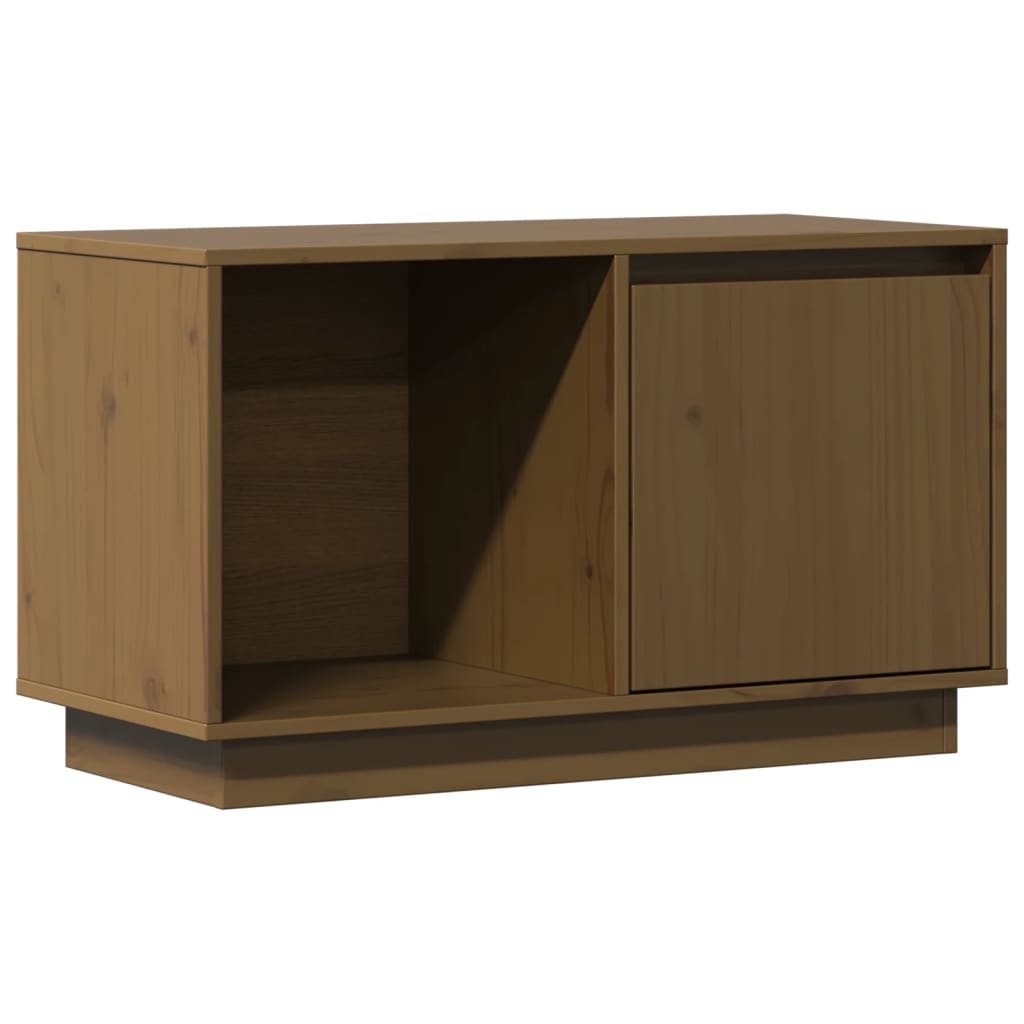 Meuble TV Marron miel 74x35x44 cm Bois de pin massif