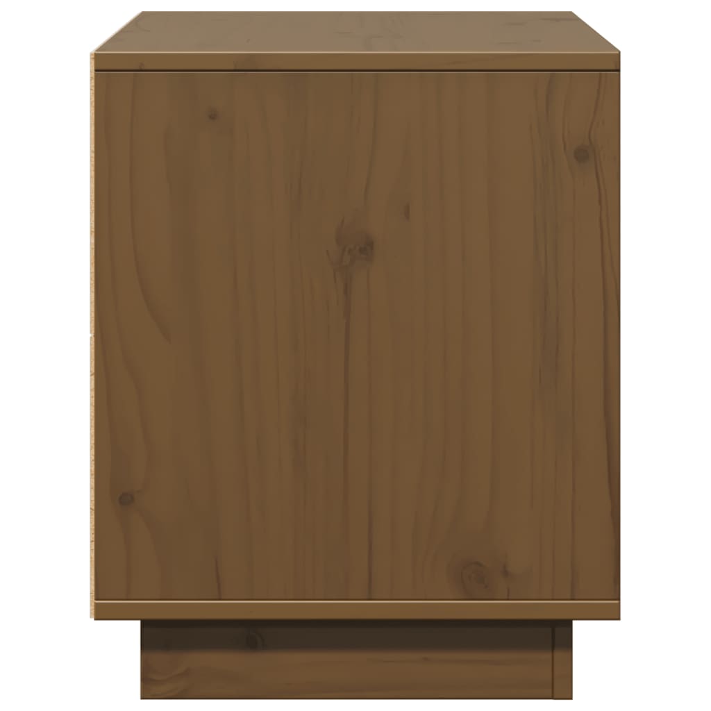 Meuble TV Marron miel 74x35x44 cm Bois de pin massif