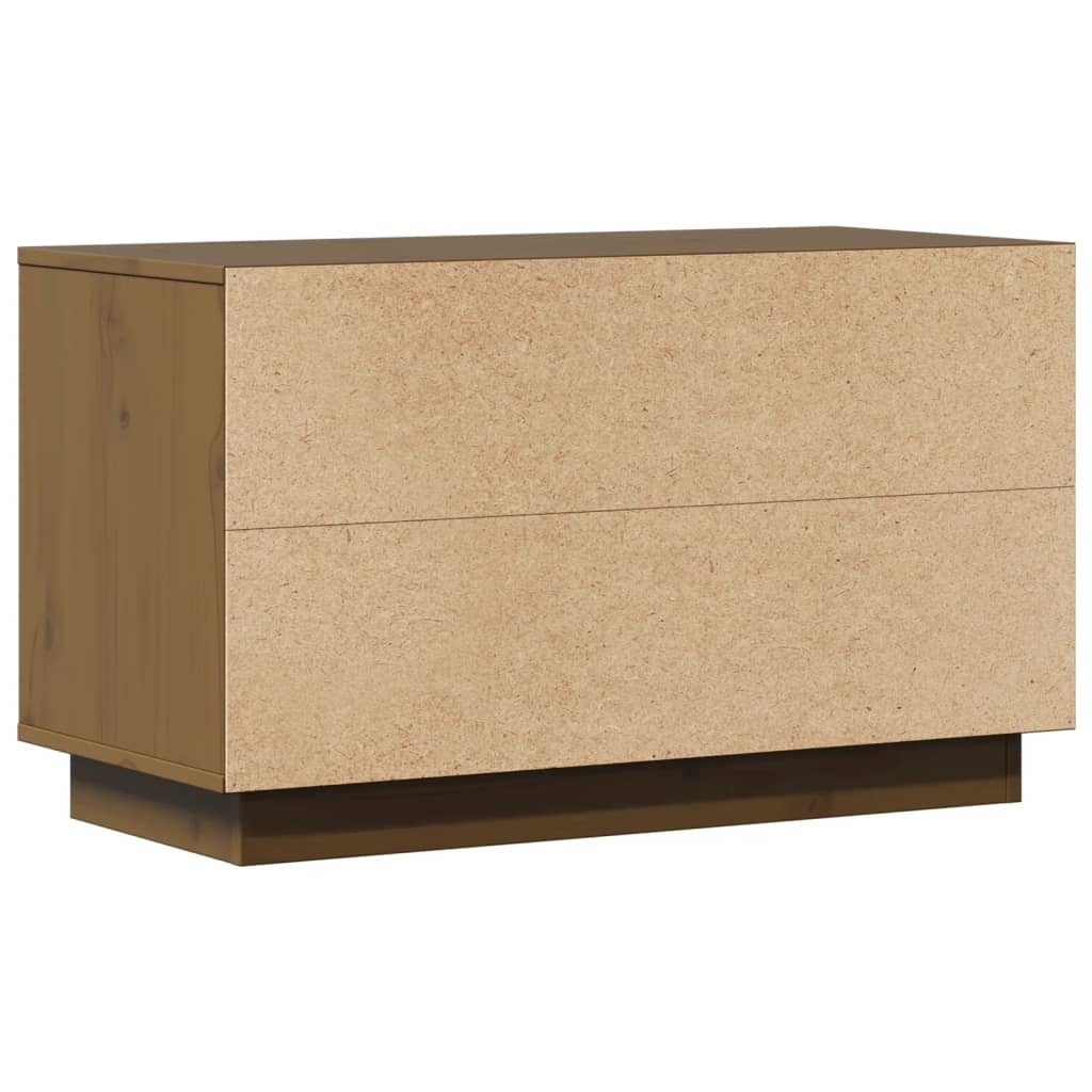 Meuble TV Marron miel 74x35x44 cm Bois de pin massif