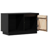 Meuble TV Noir 74x35x44 cm Bois de pin massif