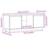 Meuble TV 110,5x35x44 cm Bois de pin massif