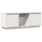 Meuble TV Blanc 110,5x35x44 cm Bois de pin massif