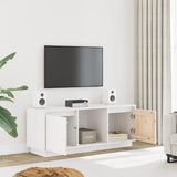 White TV cabinet 110.5x35x44 cm Solid pine wood