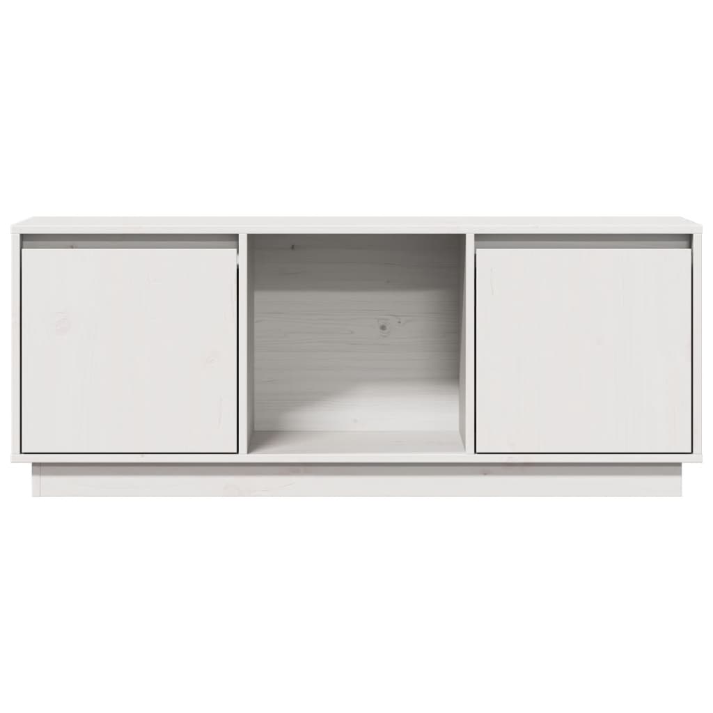 White TV cabinet 110.5x35x44 cm Solid pine wood