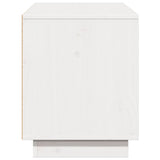 Meuble TV Blanc 110,5x35x44 cm Bois de pin massif