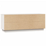 Meuble TV Blanc 110,5x35x44 cm Bois de pin massif