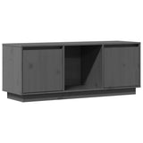 Grey TV cabinet 110.5x35x44 cm Solid pine wood