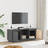 Grey TV cabinet 110.5x35x44 cm Solid pine wood