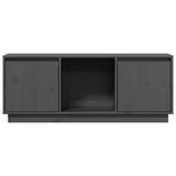 Grey TV cabinet 110.5x35x44 cm Solid pine wood