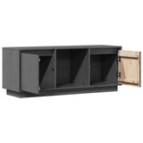 Grey TV cabinet 110.5x35x44 cm Solid pine wood