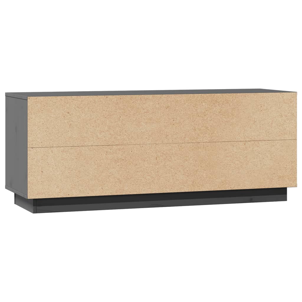 Meuble TV Gris 110,5x35x44 cm Bois de pin massif