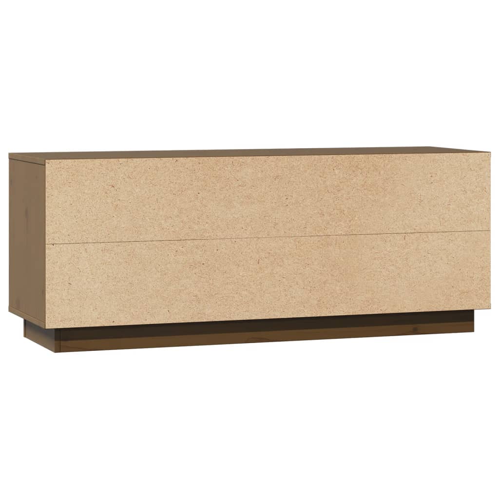 Meuble TV Marron miel 110,5x35x44 cm Bois de pin massif