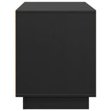 Meuble TV Noir 110,5x35x44 cm Bois de pin massif