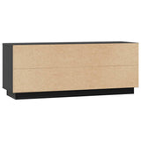 Meuble TV Noir 110,5x35x44 cm Bois de pin massif