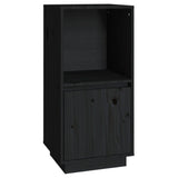 Buffet noir 38x35x80 cm bois massif de pin