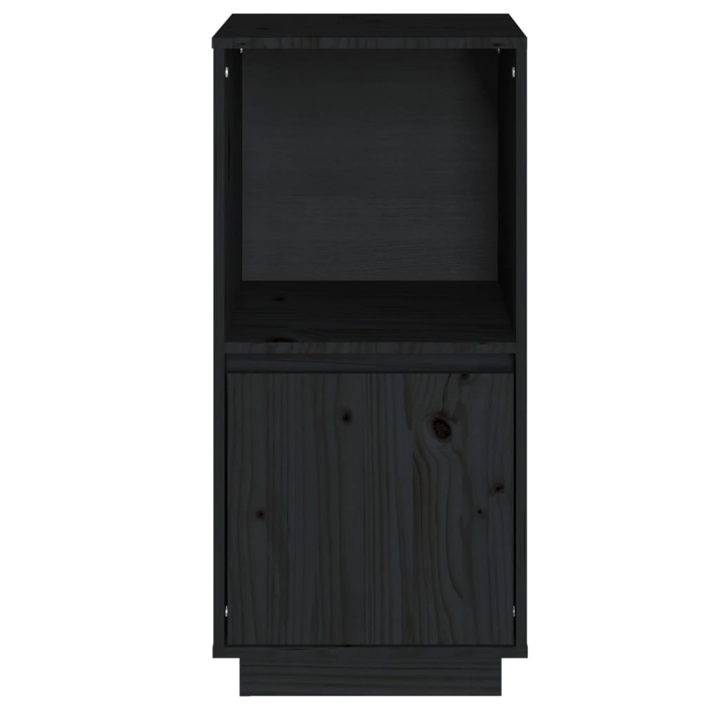 Buffet noir 38x35x80 cm bois massif de pin