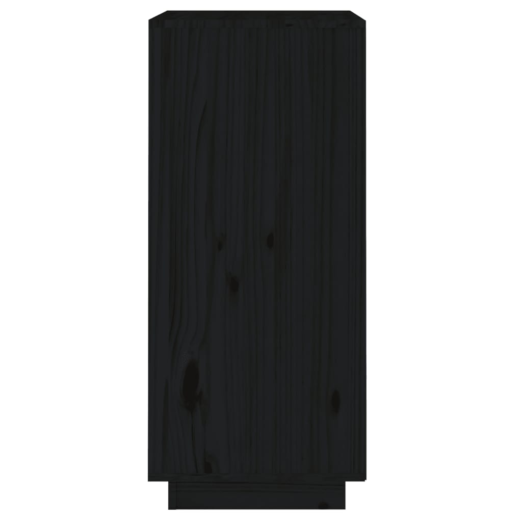 Buffet noir 38x35x80 cm bois massif de pin