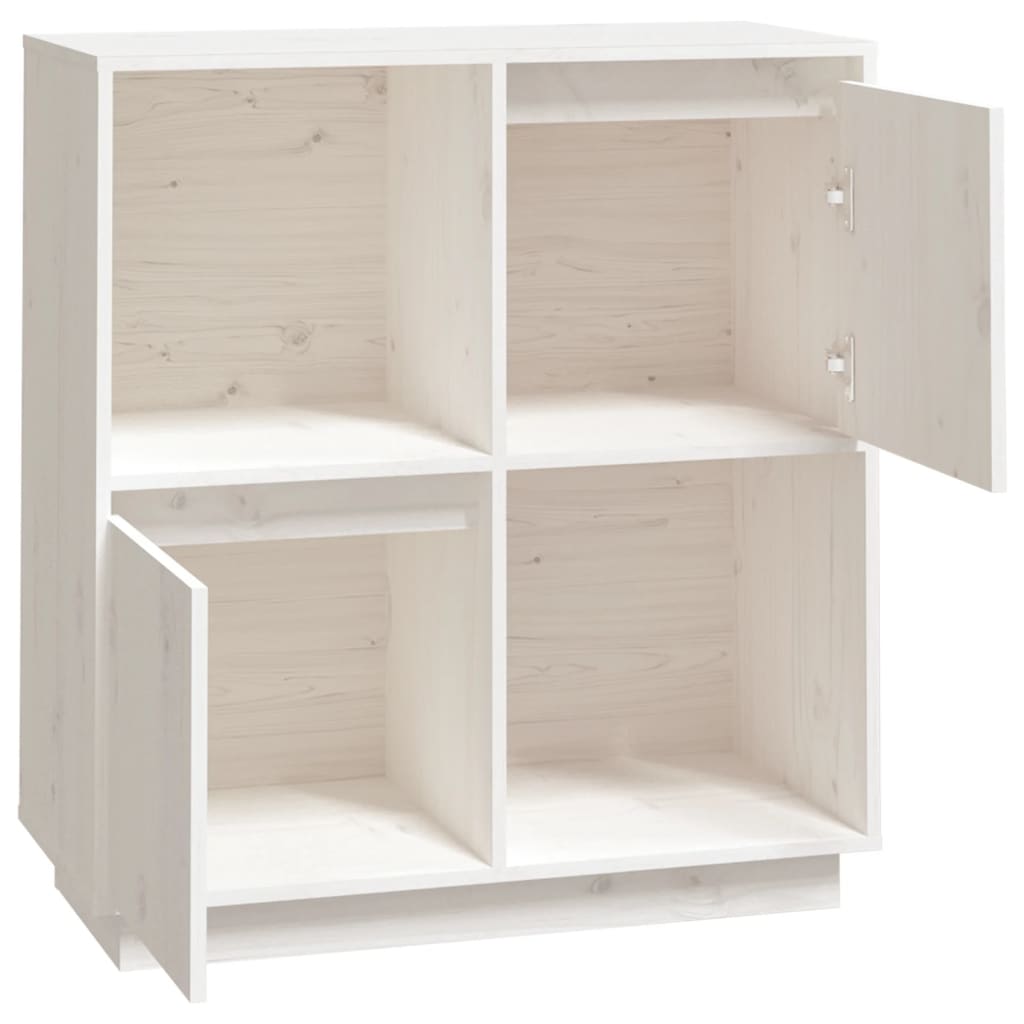 Buffet blanc 74x35x80 cm bois massif de pin