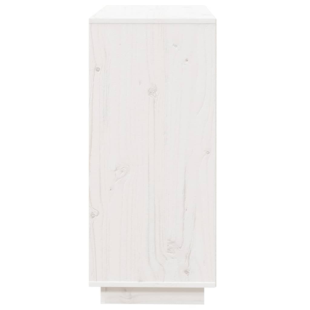 Buffet blanc 74x35x80 cm bois massif de pin