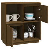 Buffet marron miel 74x35x80 cm bois massif de pin