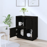 Black sideboard 74x35x80 cm solid pine wood