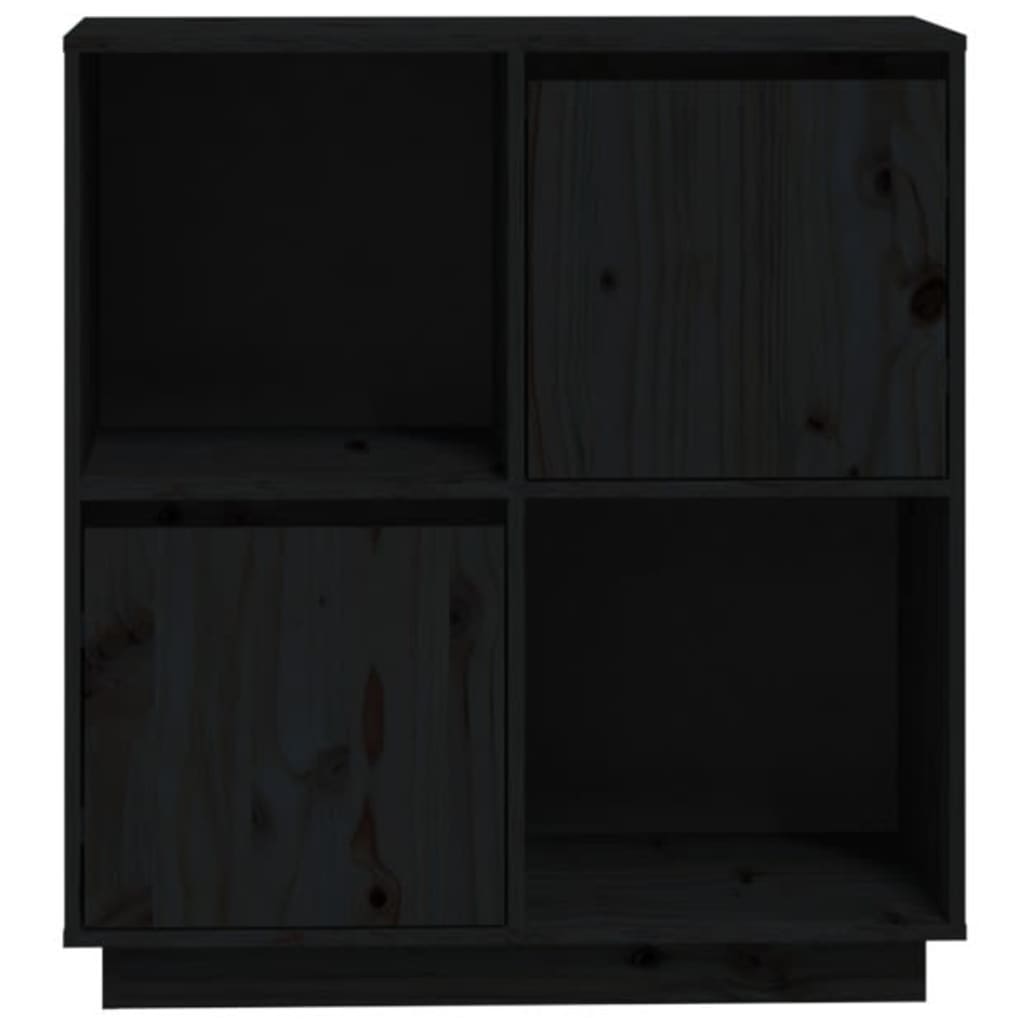 Buffet noir 74x35x80 cm bois massif de pin