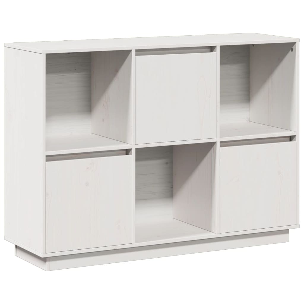 Buffet Blanc 110,5x35x80 cm Bois massif de pin