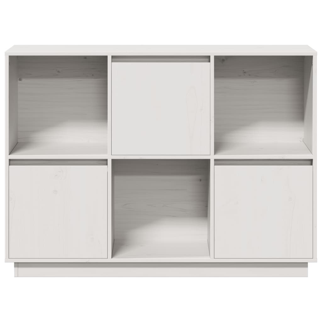 Buffet Blanc 110,5x35x80 cm Bois massif de pin