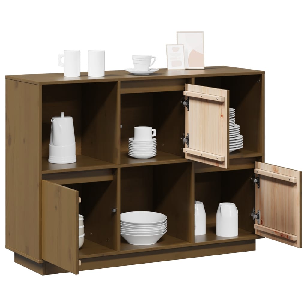 Honigbraunes Sideboard 110,5x35x80 cm Massives Kiefernholz