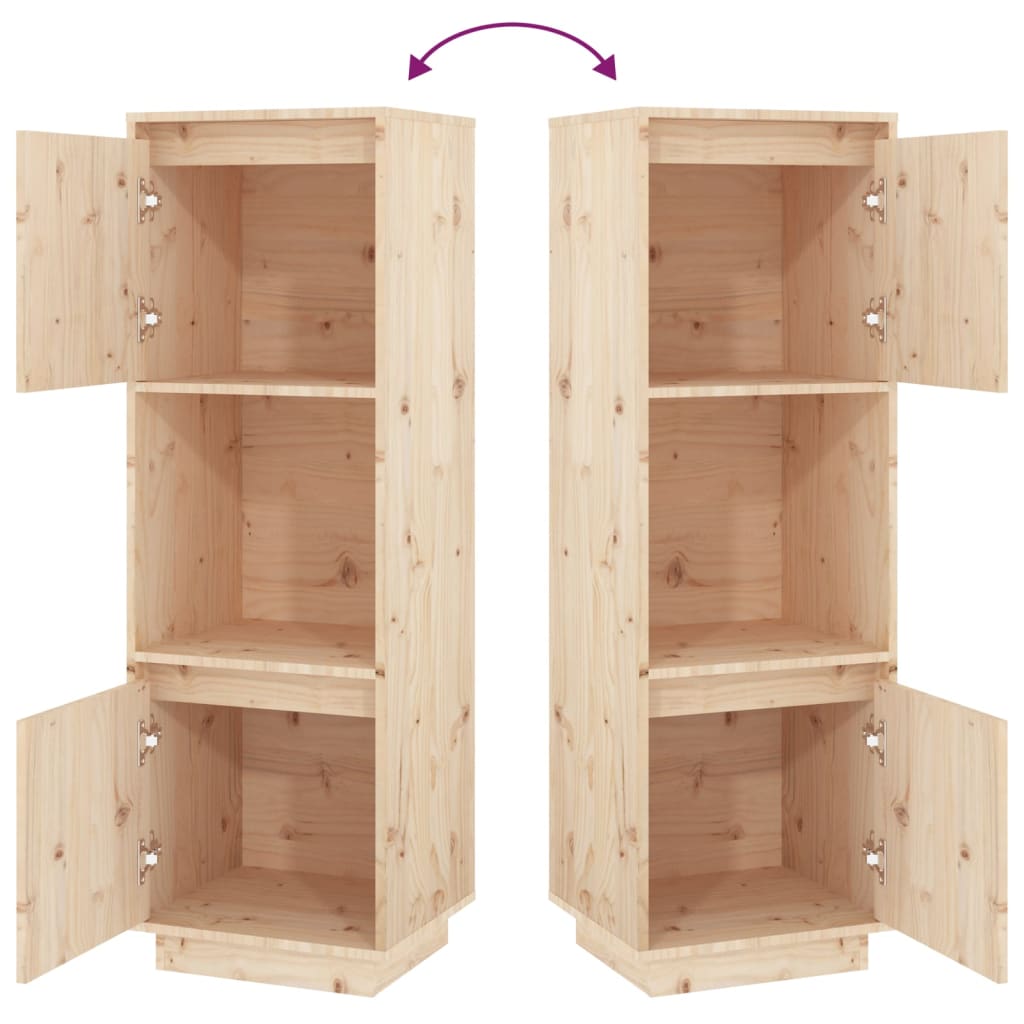 Buffet haut 38x35x117 cm Bois massif de pin