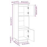 Buffet haut 38x35x117 cm Bois massif de pin