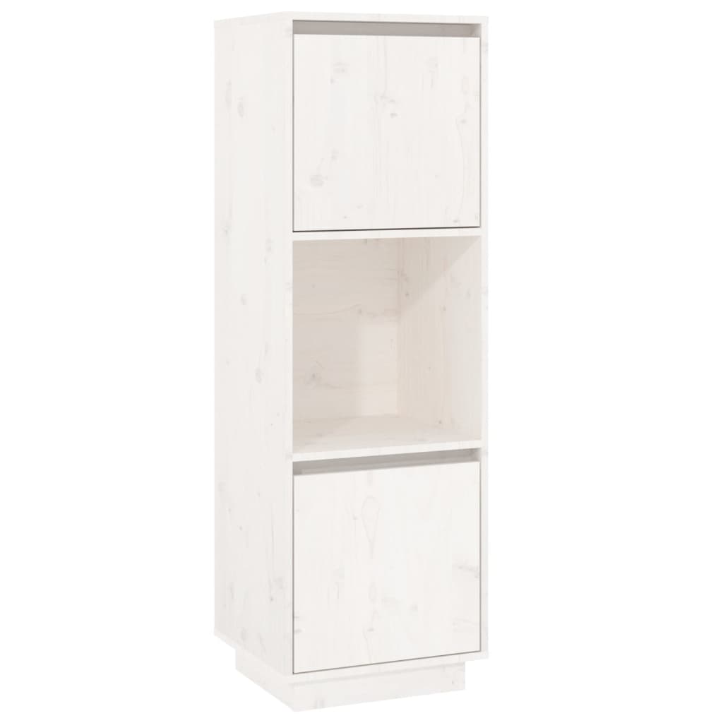 Buffet haut Blanc 38x35x117 cm Bois massif de pin